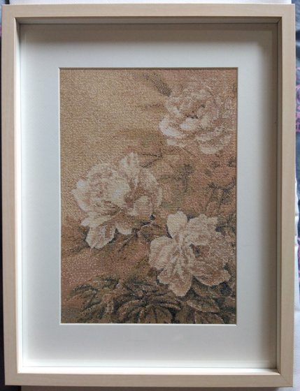 Работа «пионы в восточном стиле. 20х29 см.»