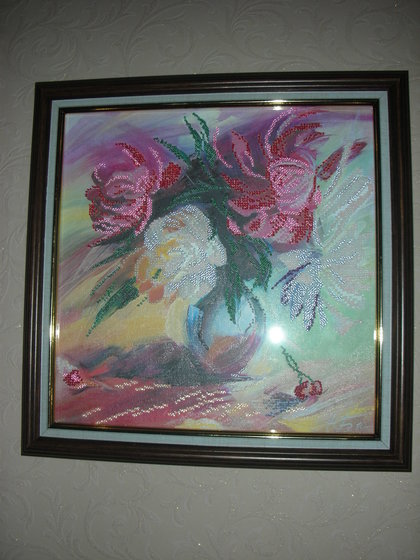 Работа «Пионы (бисером)»