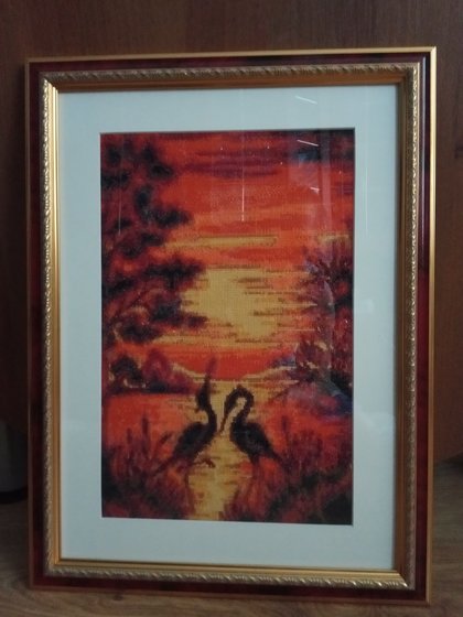 Работа «Цапли на закате»