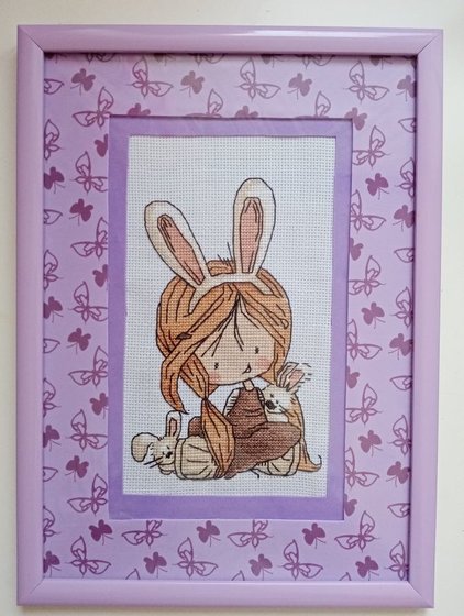 Работа «Девочка с зайчиками»