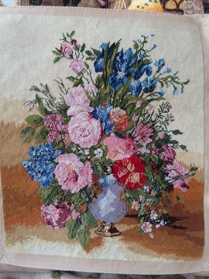 Работа «Букет в вазе.Гобленсет.»