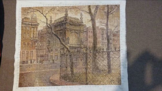 Работа «питерский дворик.название придумала не я. видела набор в магазин»