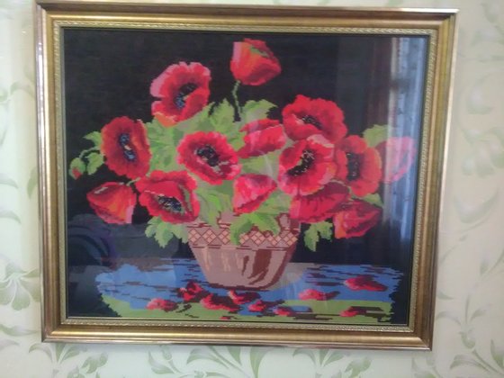 Работа «Корзина маков»