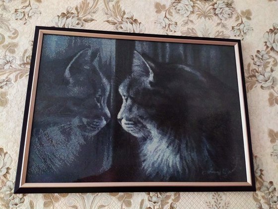 Работа «Кот и окно»