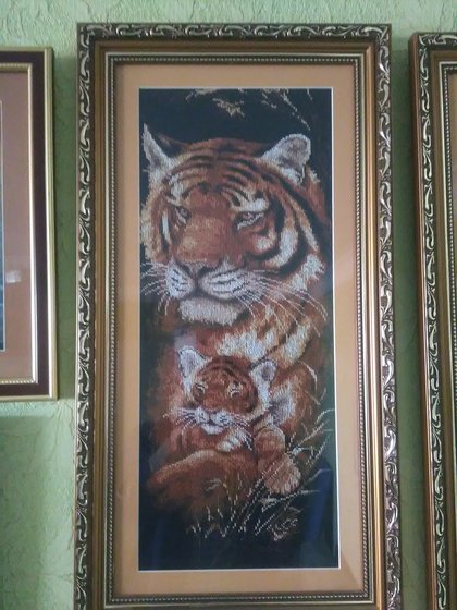 Работа «Тигрица с тигрёнком»