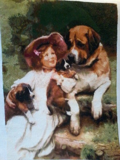 Работа «Девочка с собаками. По картине Артура Элсли.»