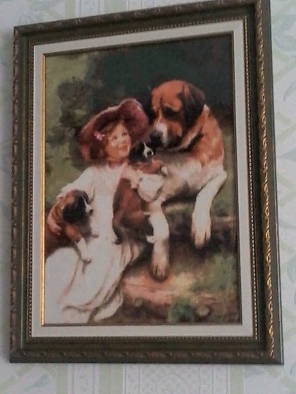 Работа «Девочка с собаками. По картине Артура Элсли.»