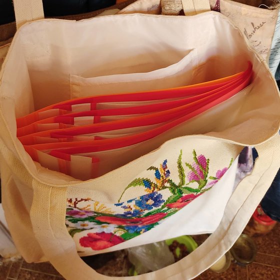 Работа «Летняя сумка с вышивкой»