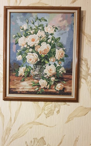 Работа «Букет белых роз - "Золотое руно"»