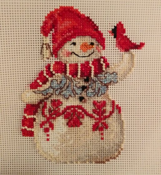 Работа «Снеговик с кардиналом»