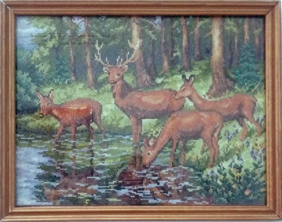 Работа «Олени у воды»