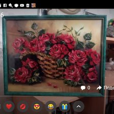 Работа «Корзина с розами, бисер»