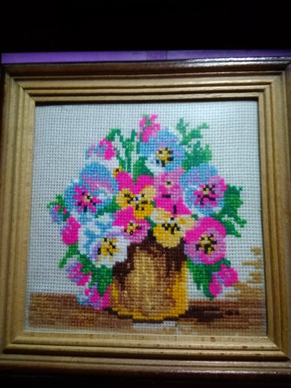 Работа «анютины глазки в баночке(вторая из 4х)»