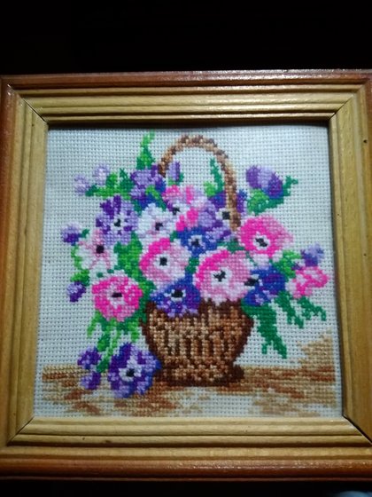 Работа «анемоны(?) в корзинке(третья из 4х)»