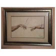 Работа «"Руки" фрагмент картины "Сотворение Адама"»