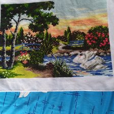 Работа «Пейзаж с лебедями.»