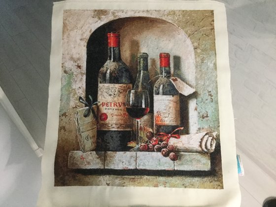 Работа «Натюрморт вино и виноград»