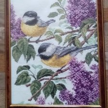 Работа «Синички и сирень»