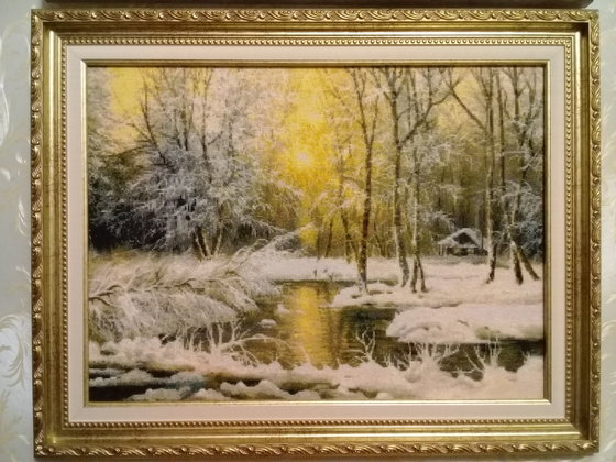 Работа «Зимний пейзаж в багете»