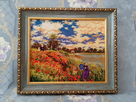 Работа «Гобелен Гобленсет « Маковое поле» по картине К Монэ.»