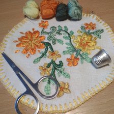 Работа «цветы гладью - проба»