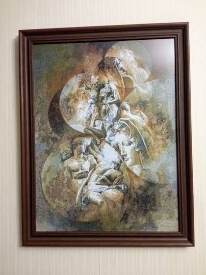 Работа «вышивка по мотивам картины Сюро 300 на 400 крестиков 120 цветов»