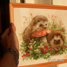 Работа «Ёжики в бруснике(Риолис)»