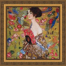 Работа «"Дама с веером" по мотивам Густава Климта»