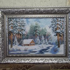 Работа «Лесная сторожка. Самоподбор. Нитки СХС и ДМС Люрекс.»