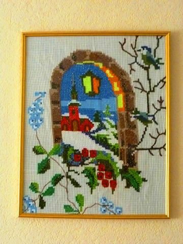 Работа «"Сочельник". Вышивала в начале 2000-х на вафельном полотенце.»