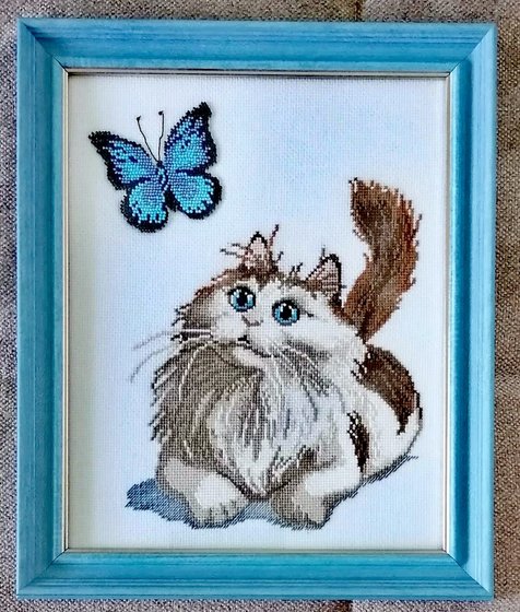 Работа «Котёнок и бабочка.»