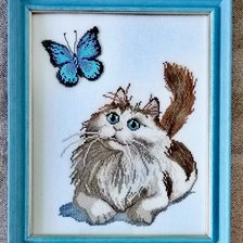 Работа «Котёнок и бабочка.»