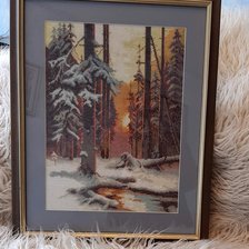 Работа «Закат в снежном лесу по мотивам художника Ю. Ю. Клевера»