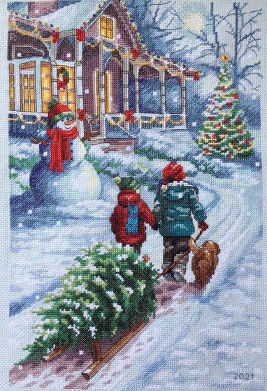 Работа «Dimensions Дети с ёлкой.»