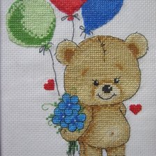 Работа «Мишка с шариками»