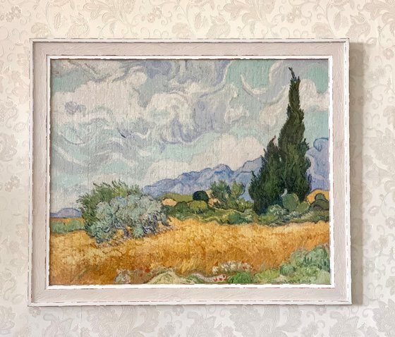 Работа «Ван Гог " Пшеничное поле с кипарисами"»