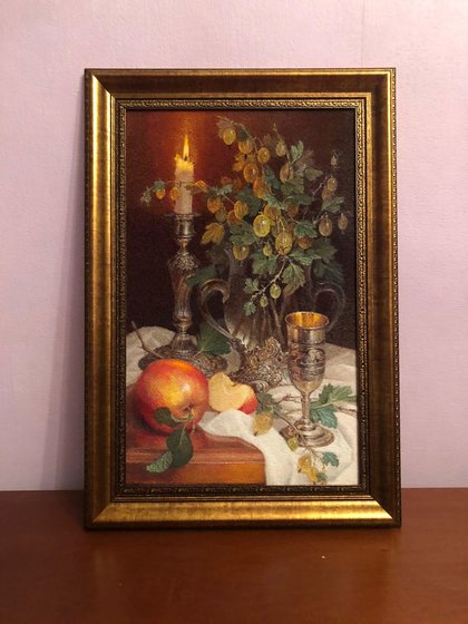 Работа «Натюрморт с крыжовником 7 слоников»