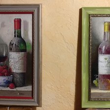 Работа «Бутылочки с красным и белым вином от Bonny Art»