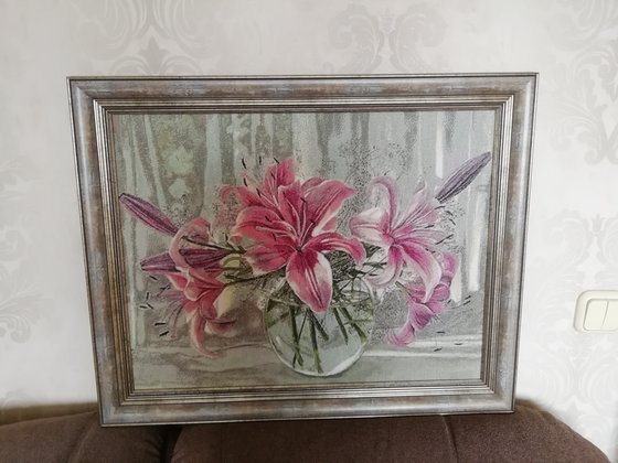 Работа «Букет лилий»
