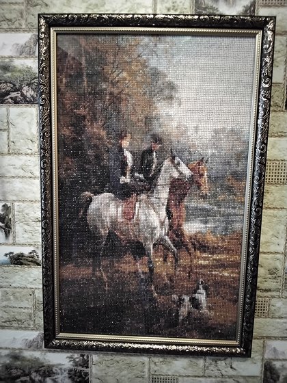 Работа «Прогулка. Алмазная вышивка. Полная.»