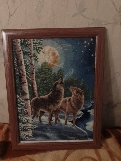 Работа «Волки в ночном лесу»