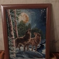 Работа «Волки в ночном лесу»