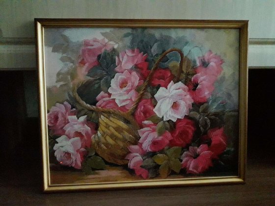 Работа «Розы в корзине от Любовь Ющук»