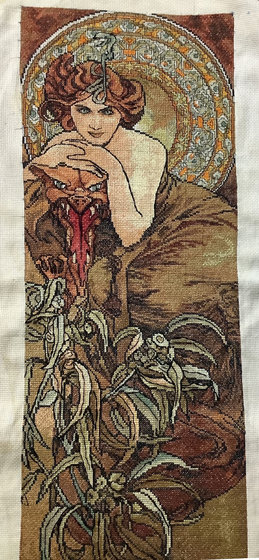 Работа «Изумруд (по мотивам картины Альфонса Мухи)»