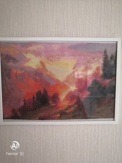 Работа «Закат, копия картины»