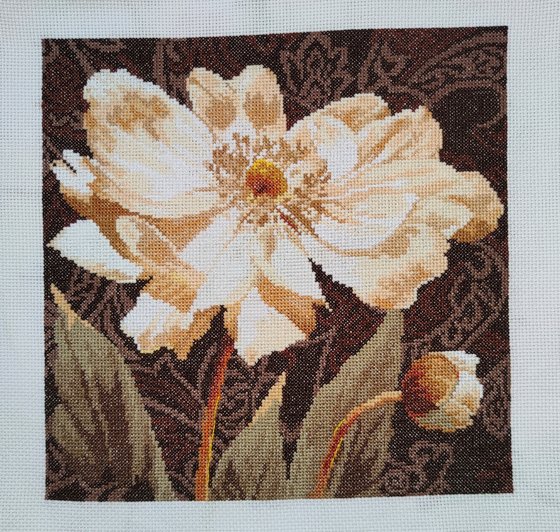 Работа «Белые цветы. В объятьях света.»