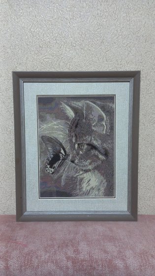 Работа «Кот с бабочкой»