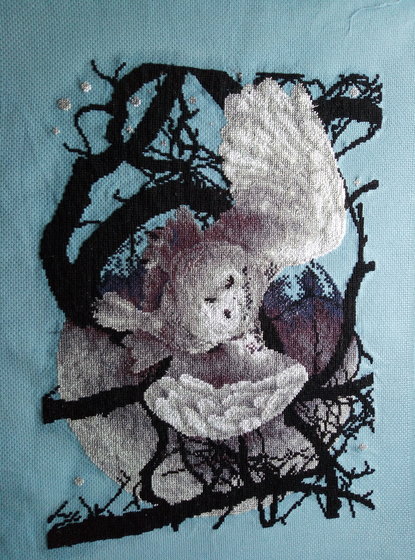 Работа «Сова на фоне луны»