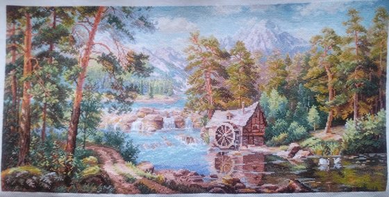 Работа «Пейзаж с мельницей. По картине В. Потапова»