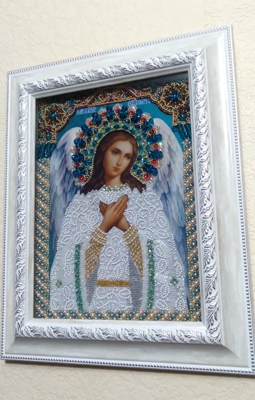 Работа «Икона Ангела-Хранителя от фирмы Картины бисером.»